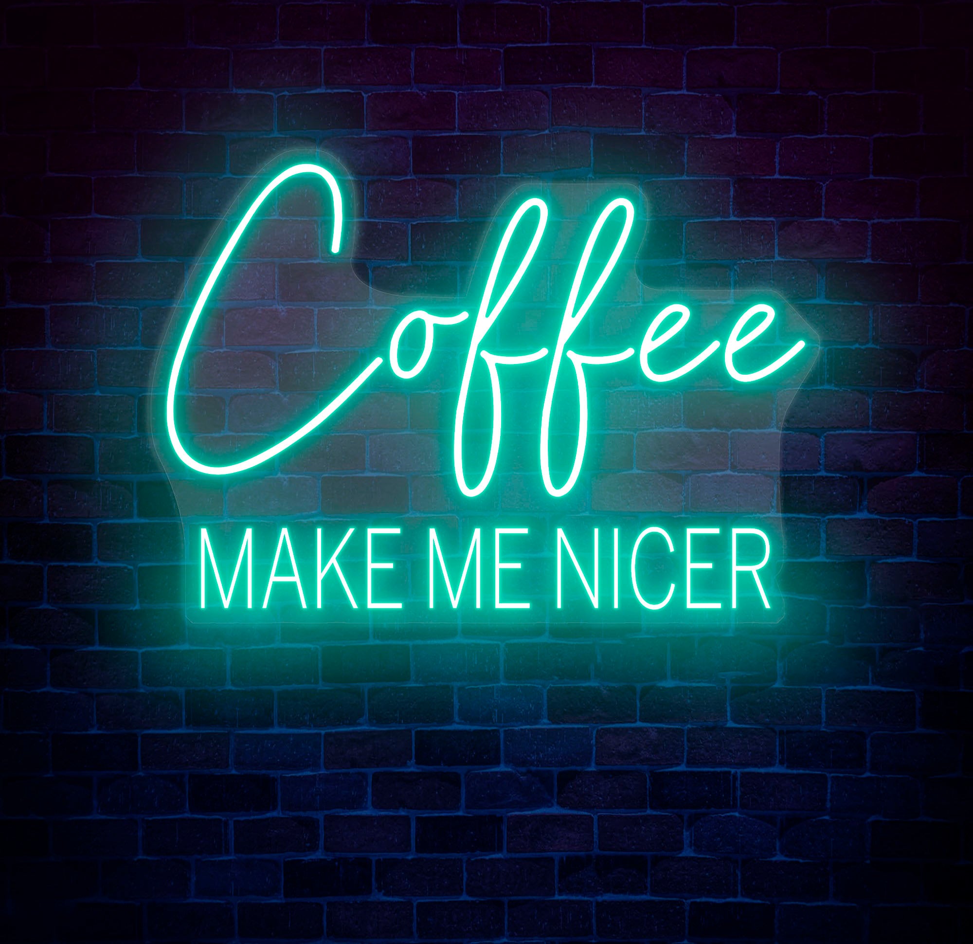 Coffee Make Me Nicer Neon Sign, Custom Coffee Lover LED Light, Home Office Decor, Coffee Bar Wall Art, Café Aesthetic Sign