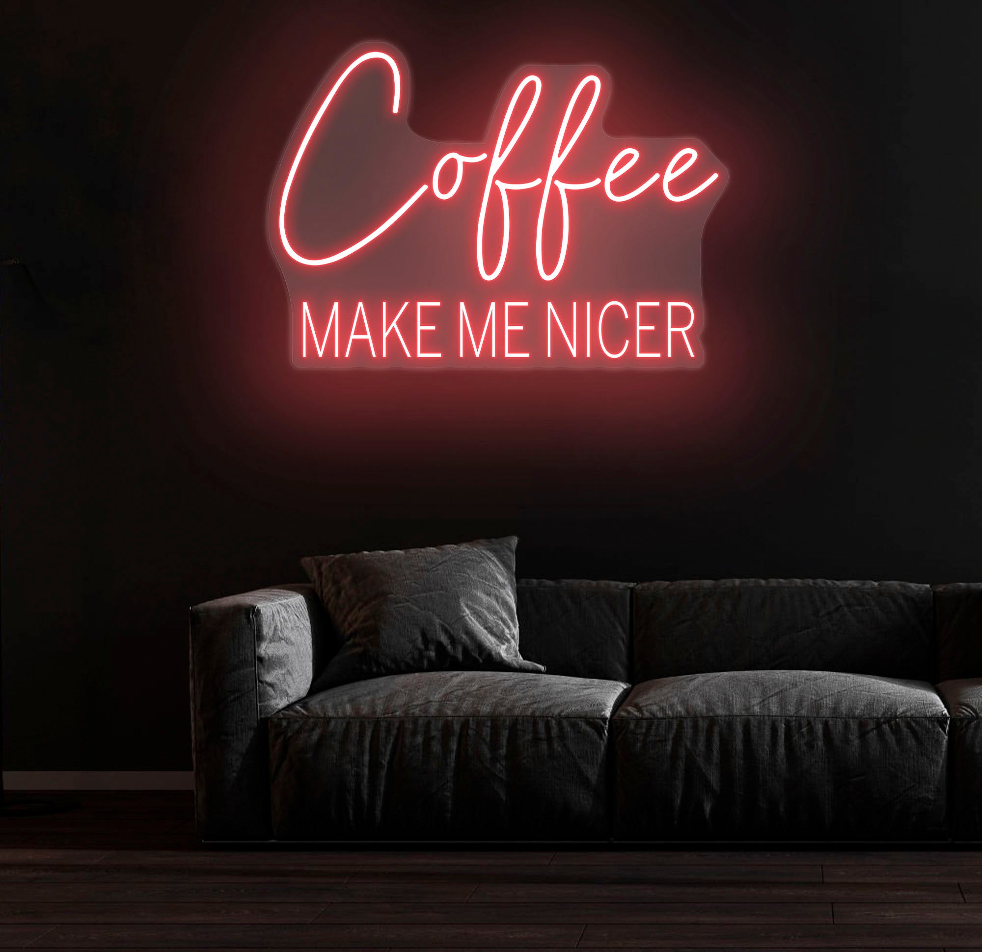 Coffee Make Me Nicer Neon Sign, Custom Coffee Lover LED Light, Home Office Decor, Coffee Bar Wall Art, Café Aesthetic Sign