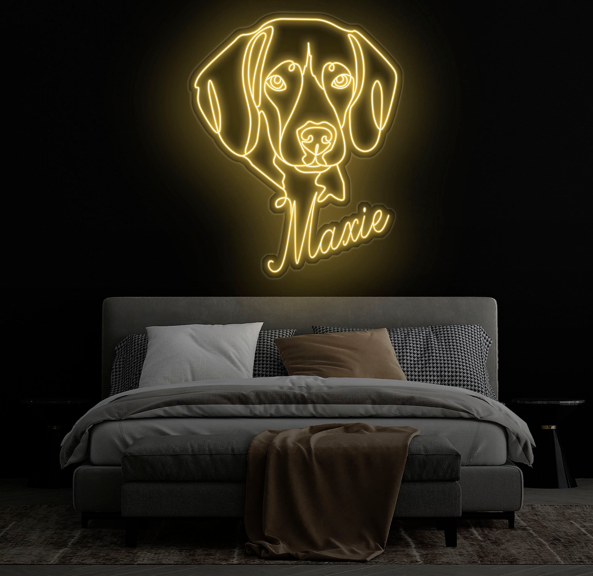 Custom Dog Portrait Neon Sign - Personalized Pet LED Neon Light, Puppy Wall Decor, Unique Custom Pet Neon Sign for Home, Dog Lovers Gifts