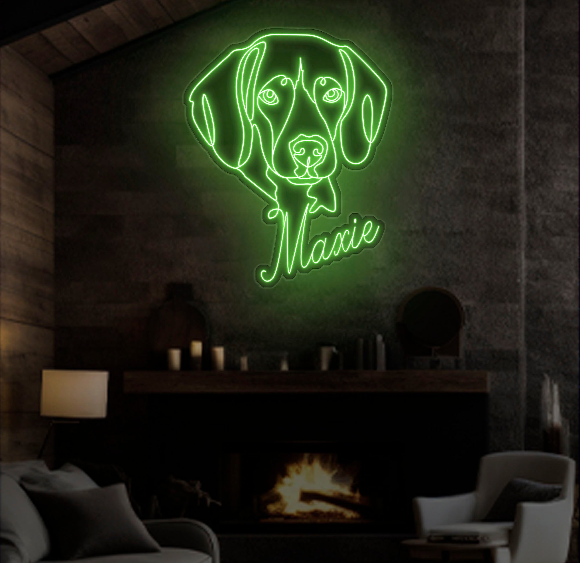 Custom Dog Portrait Neon Sign - Personalized Pet LED Neon Light, Puppy Wall Decor, Unique Custom Pet Neon Sign for Home, Dog Lovers Gifts