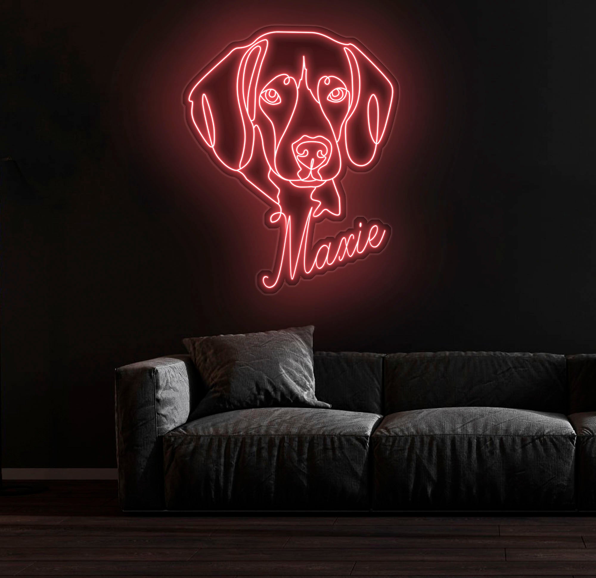 Custom Dog Portrait Neon Sign - Personalized Pet LED Neon Light, Puppy Wall Decor, Unique Custom Pet Neon Sign for Home, Dog Lovers Gifts