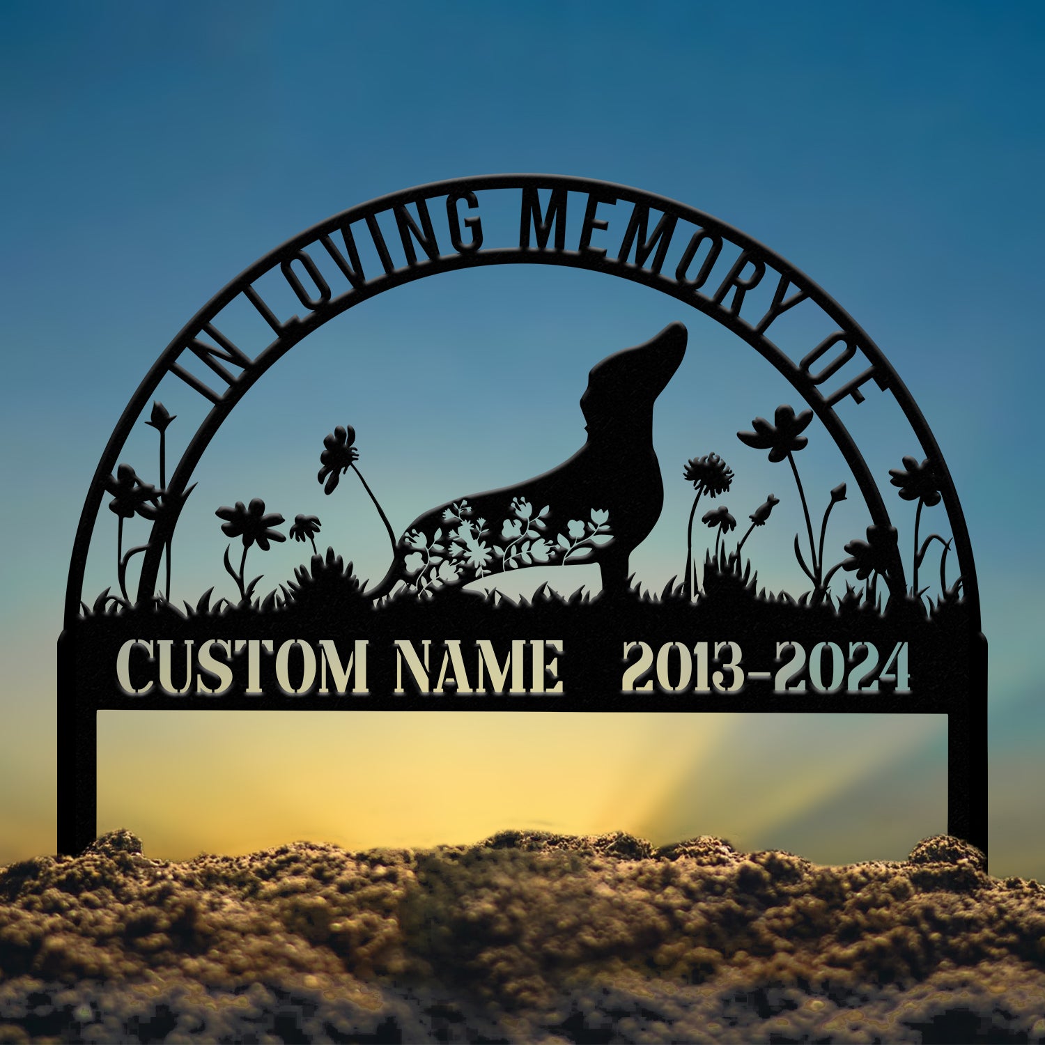 Personalized Dachshund Memorial Stake, Pet Grave Marker Sign, Dachshund Remembrance Stake, Pet Loss Sympathy Gift, Custom Dog Sign