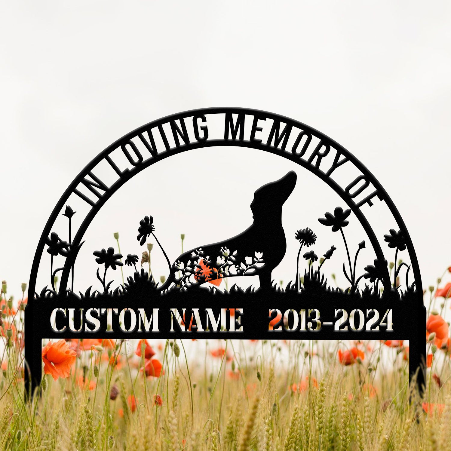 Personalized Dachshund Memorial Stake, Pet Grave Marker Sign, Dachshund Remembrance Stake, Pet Loss Sympathy Gift, Custom Dog Sign
