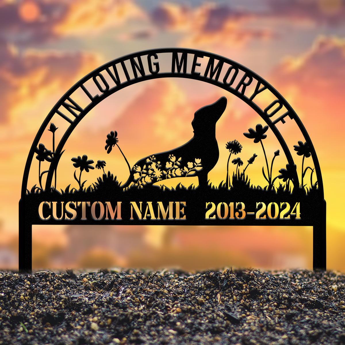 Personalized Dachshund Memorial Stake, Pet Grave Marker Sign, Dachshund Remembrance Stake, Pet Loss Sympathy Gift, Custom Dog Sign