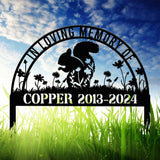 Personalized Squirrel Memorial Stake Sign - Pet Grave Marker, Squirrel Lover Gift, Pet Loss Sympathy Sign, Remembrance Stake with Name