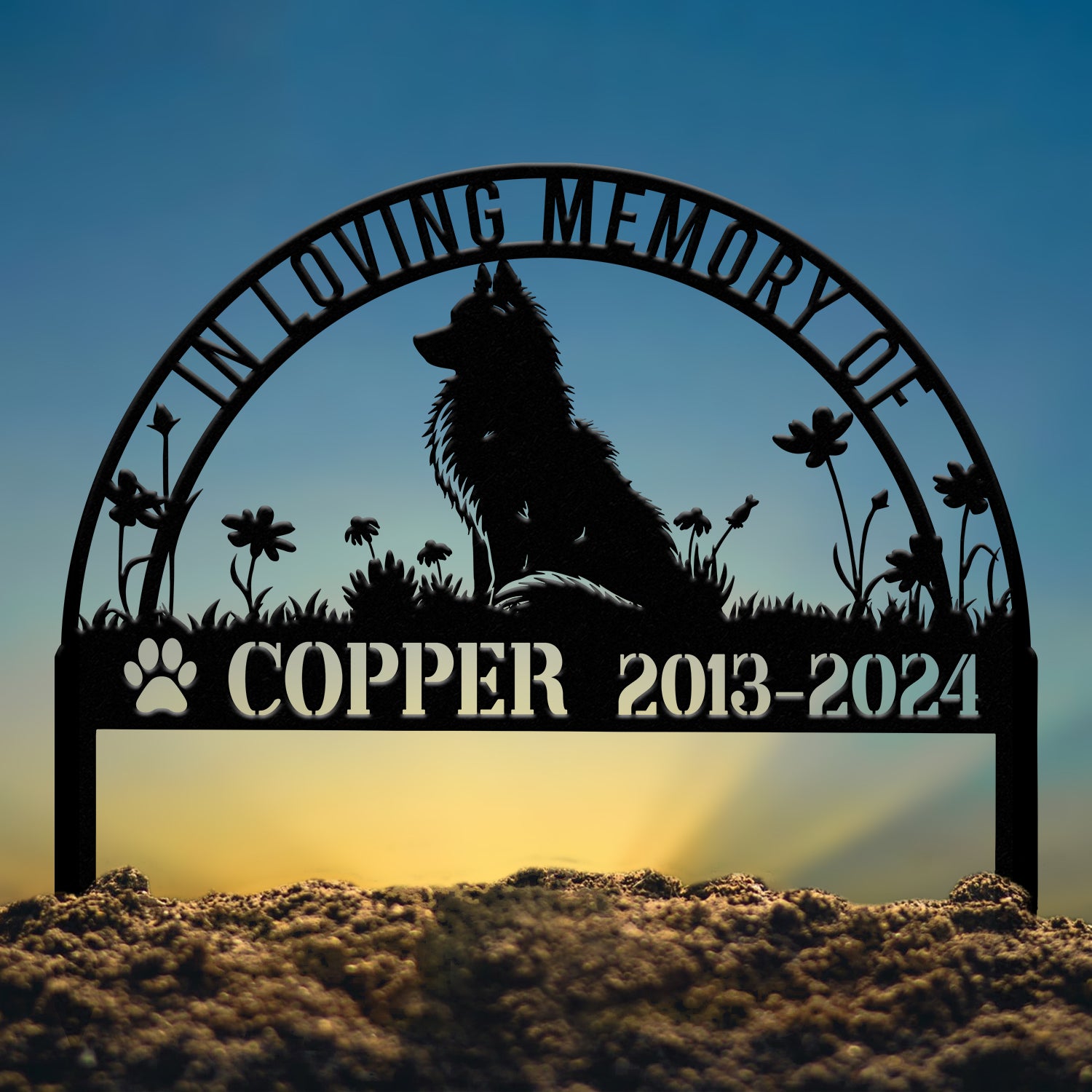 Personalized Samoyed Dog Memorial Garden Stake - Custom Metal Pet Grave Marker, Name Sign, Remembrance Decor, Sympathy Dog Loss Gift