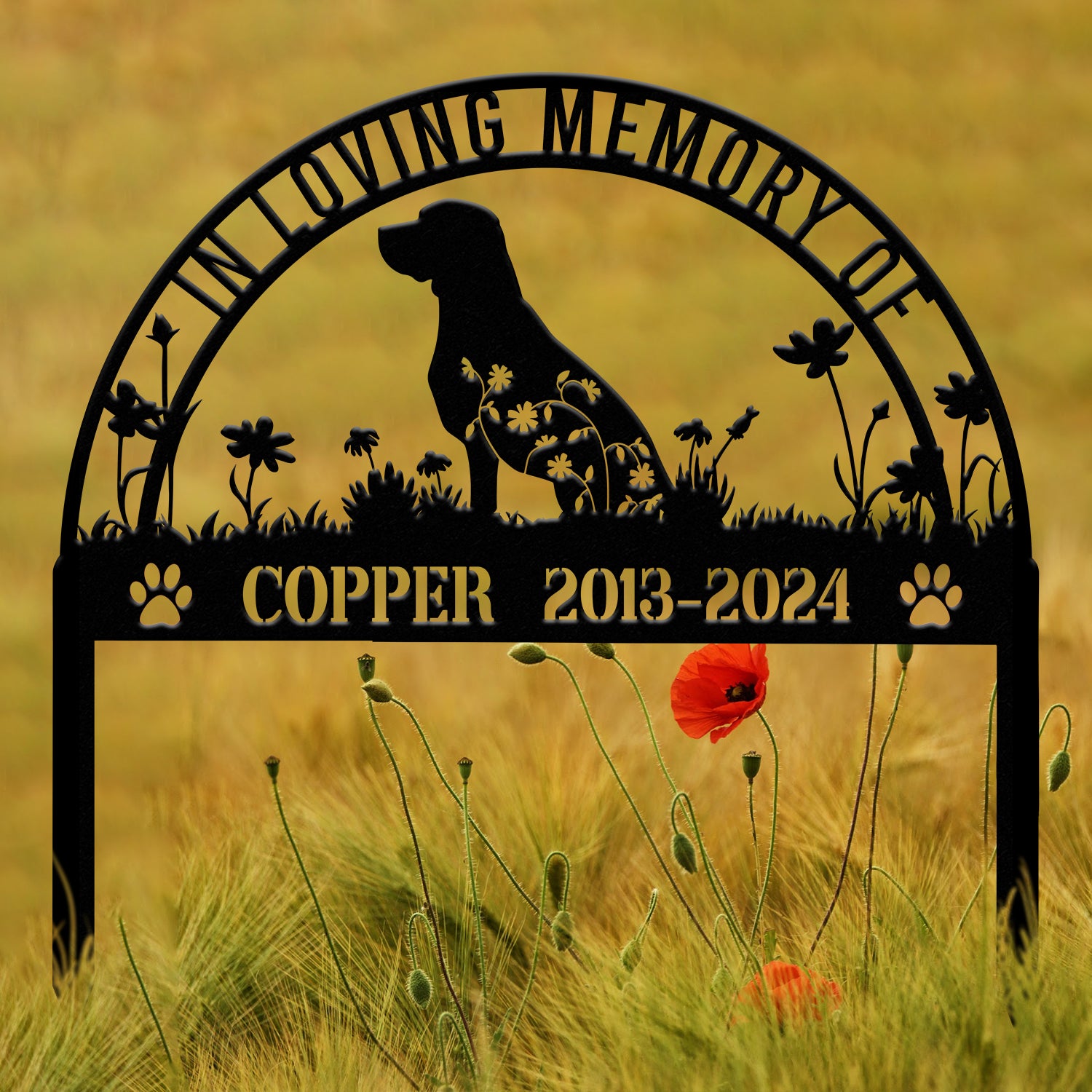 Personalized Beagle Memorial Stake Sign - Custom Pet Grave Marker with Stake, Pet Loss Sympathy Sign, Remembrance Gift for Dogs