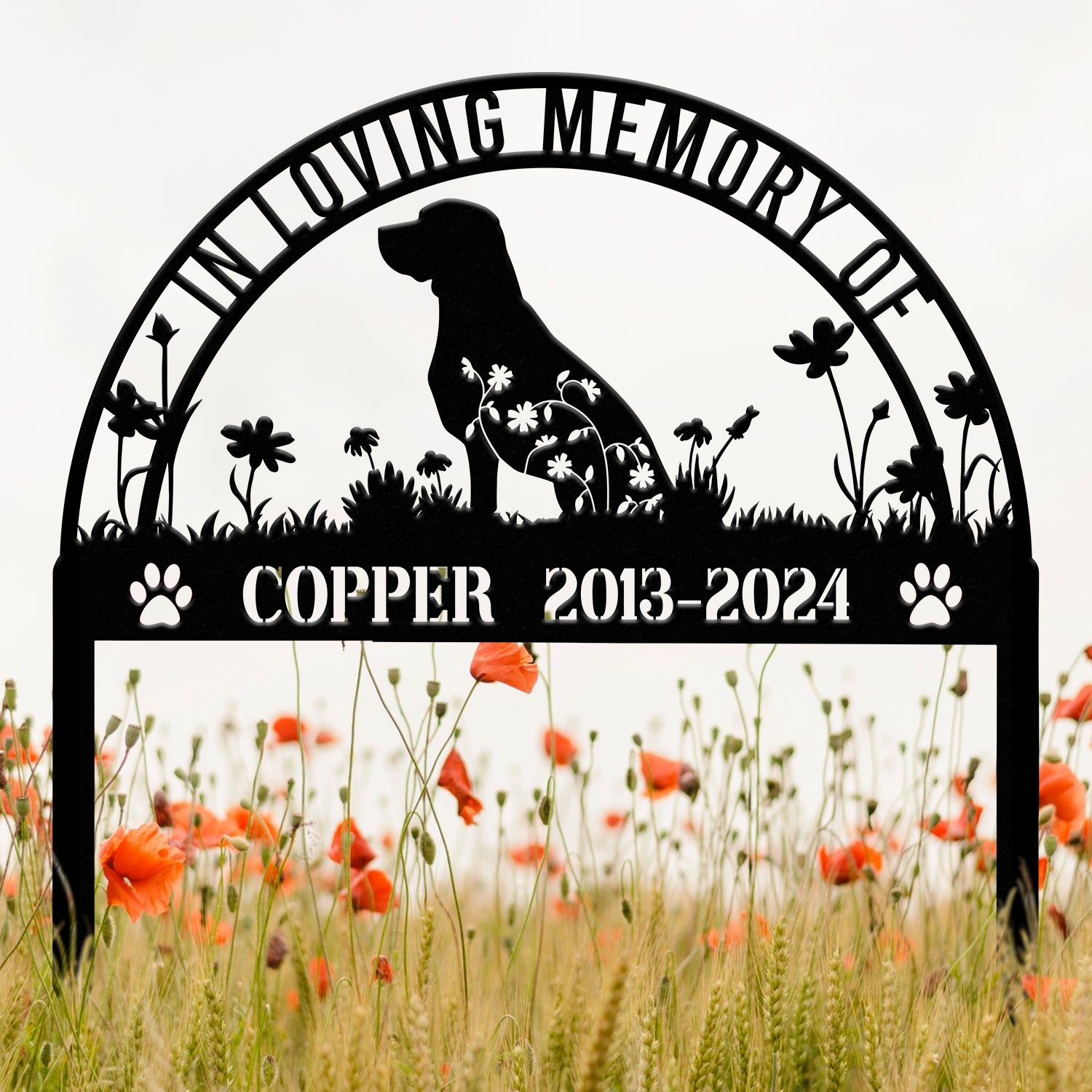 Personalized Beagle Memorial Stake Sign - Custom Pet Grave Marker with Stake, Pet Loss Sympathy Sign, Remembrance Gift for Dogs