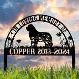 Personalized Newfoundland Dog Memorial Stake, Pet Grave Marker with Stake, Remembrance Sign, Pet Loss Sympathy Gift, Outdoor Decor