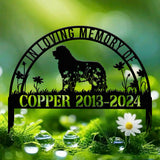Personalized Newfoundland Dog Memorial Stake, Pet Grave Marker with Stake, Remembrance Sign, Pet Loss Sympathy Gift, Outdoor Decor