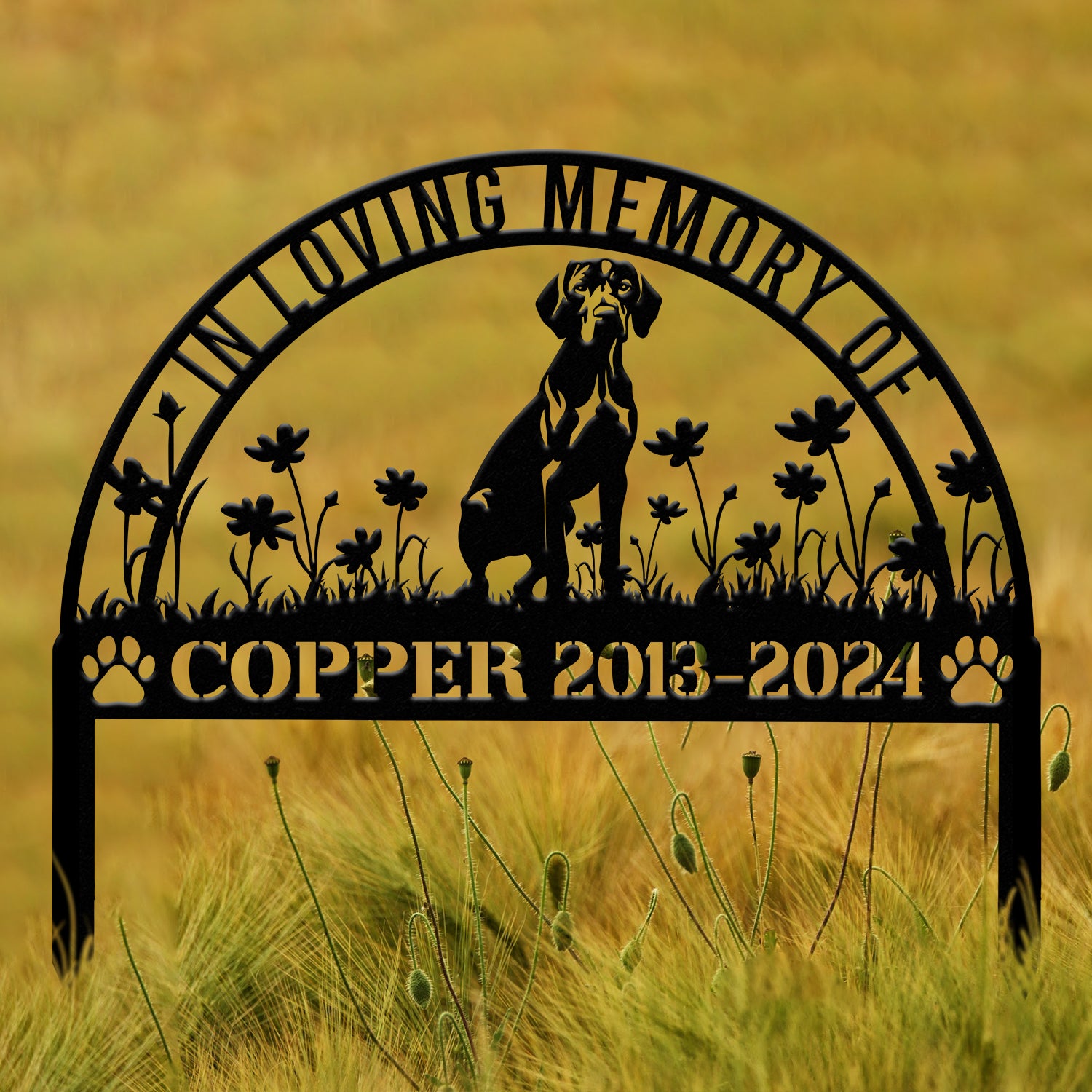 Personalized Vizsla Memorial Stake, Pet Grave Marker with Stake, Vizsla Dog Loss Gift, Sympathy Sign, Remembrance Stake