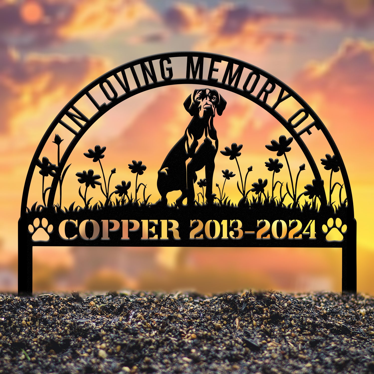 Personalized Vizsla Memorial Stake, Pet Grave Marker with Stake, Vizsla Dog Loss Gift, Sympathy Sign, Remembrance Stake