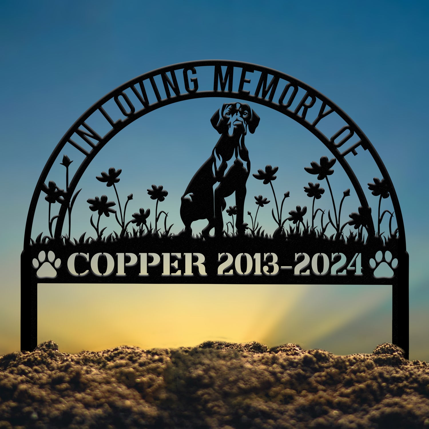 Personalized Vizsla Memorial Stake, Pet Grave Marker with Stake, Vizsla Dog Loss Gift, Sympathy Sign, Remembrance Stake
