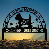 Custom West Highland Memorial Metal Stake - Personalized Pet Grave Marker, Remembrance Sign, Sympathy Gift, West Highland Loss Decor