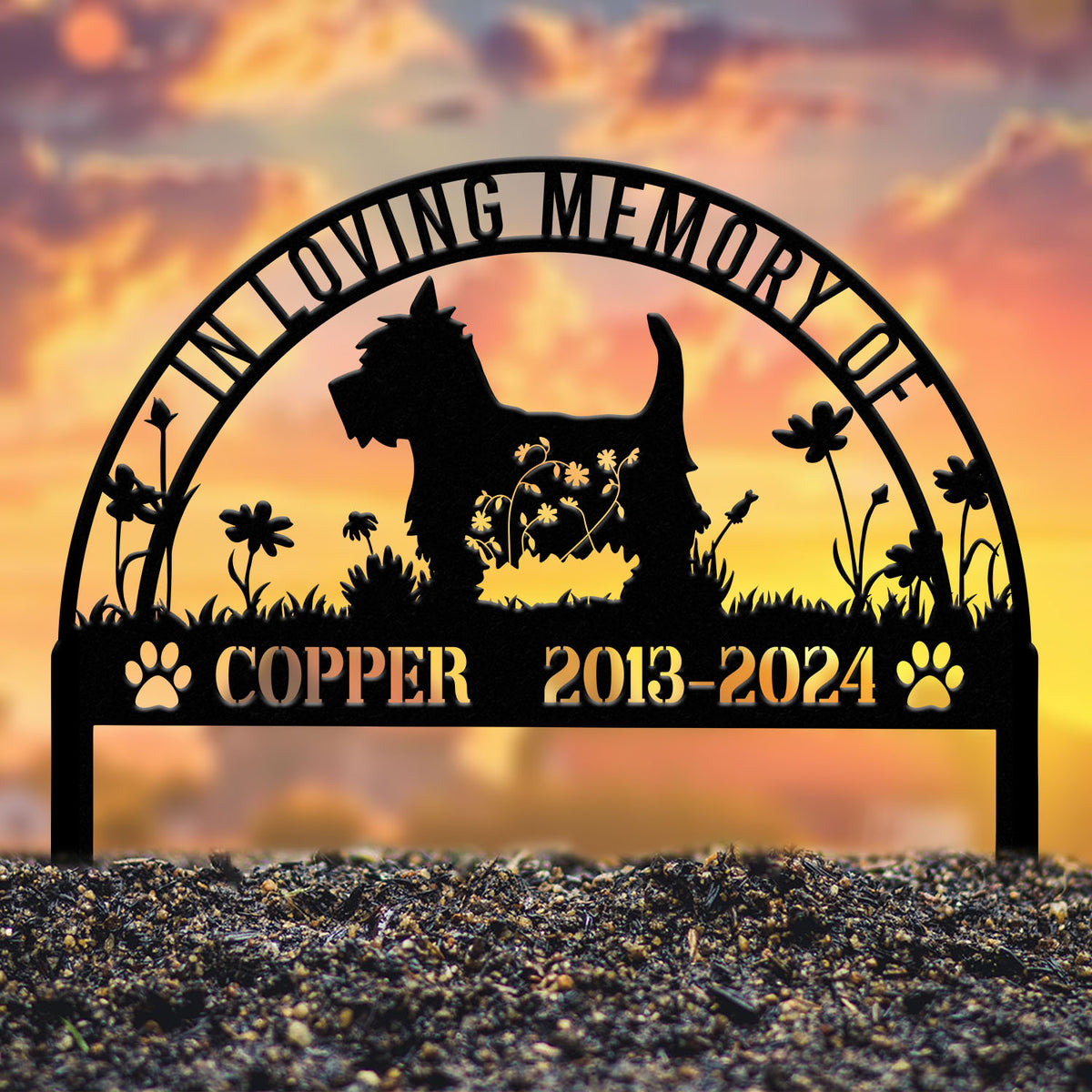 Custom West Highland Memorial Metal Stake - Personalized Pet Grave Marker, Remembrance Sign, Sympathy Gift, West Highland Loss Decor