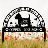 Custom West Highland Memorial Metal Stake - Personalized Pet Grave Marker, Remembrance Sign, Sympathy Gift, West Highland Loss Decor