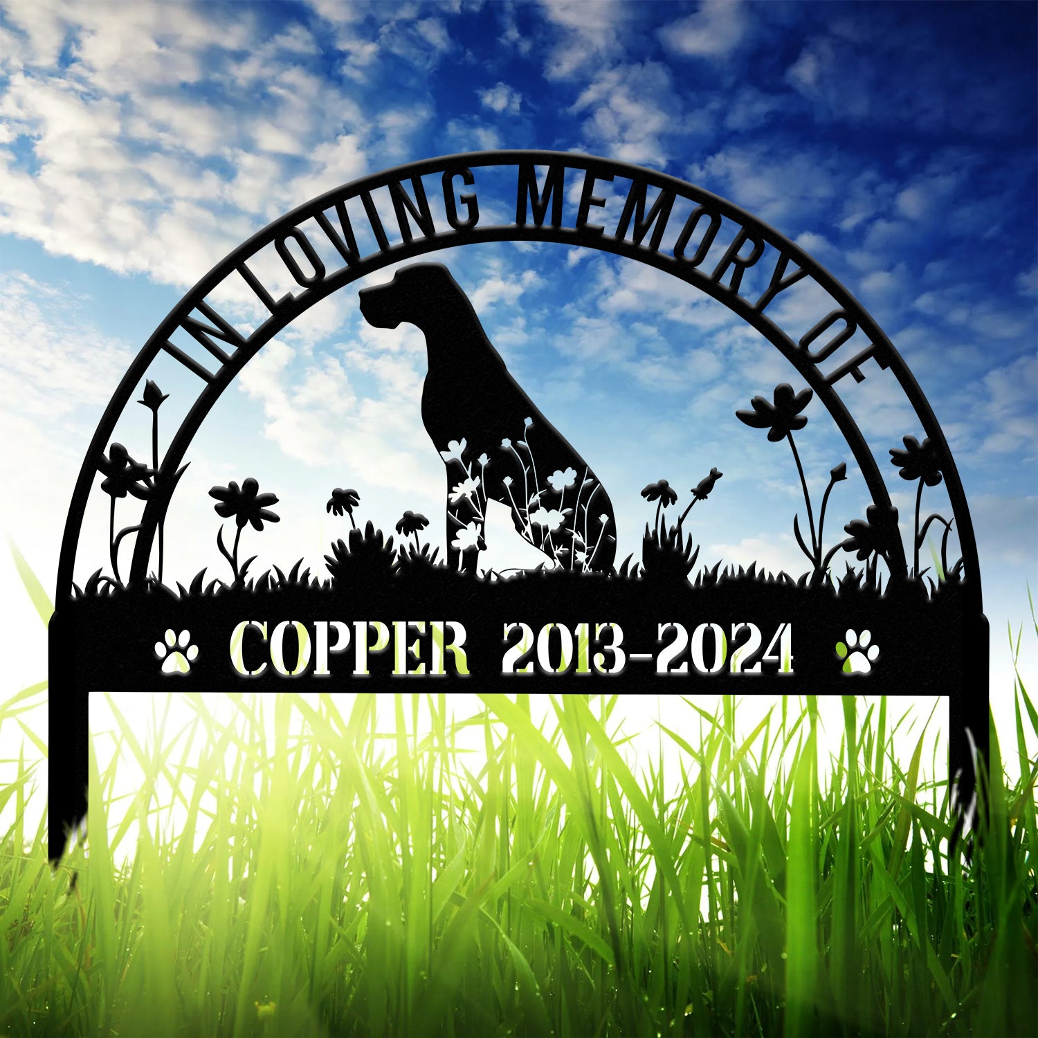 Personalized Great Dane Memorial Stake, Custom Pet Grave Marker, Dog Loss Sympathy Sign, Great Dane Remembrance Stake, Pet Loss Gift