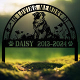 Personalized Australian Shepherd Memorial Stake, Dog Name Sign, Pet Grave Marker, Sympathy & Remembrance Stake, Dog Loss Outdoor Decor