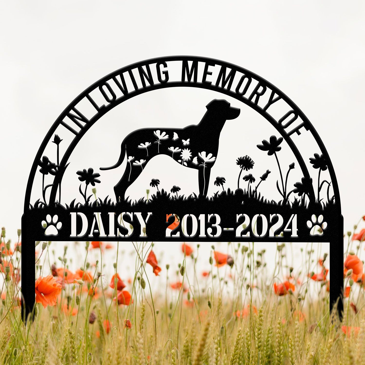 Personalized Rhodesian Ridgeback Memorial Stake - Custom Dog Grave Marker, Pet Sympathy Gift, Dog Name Sign, Memorial Plaque for Pets
