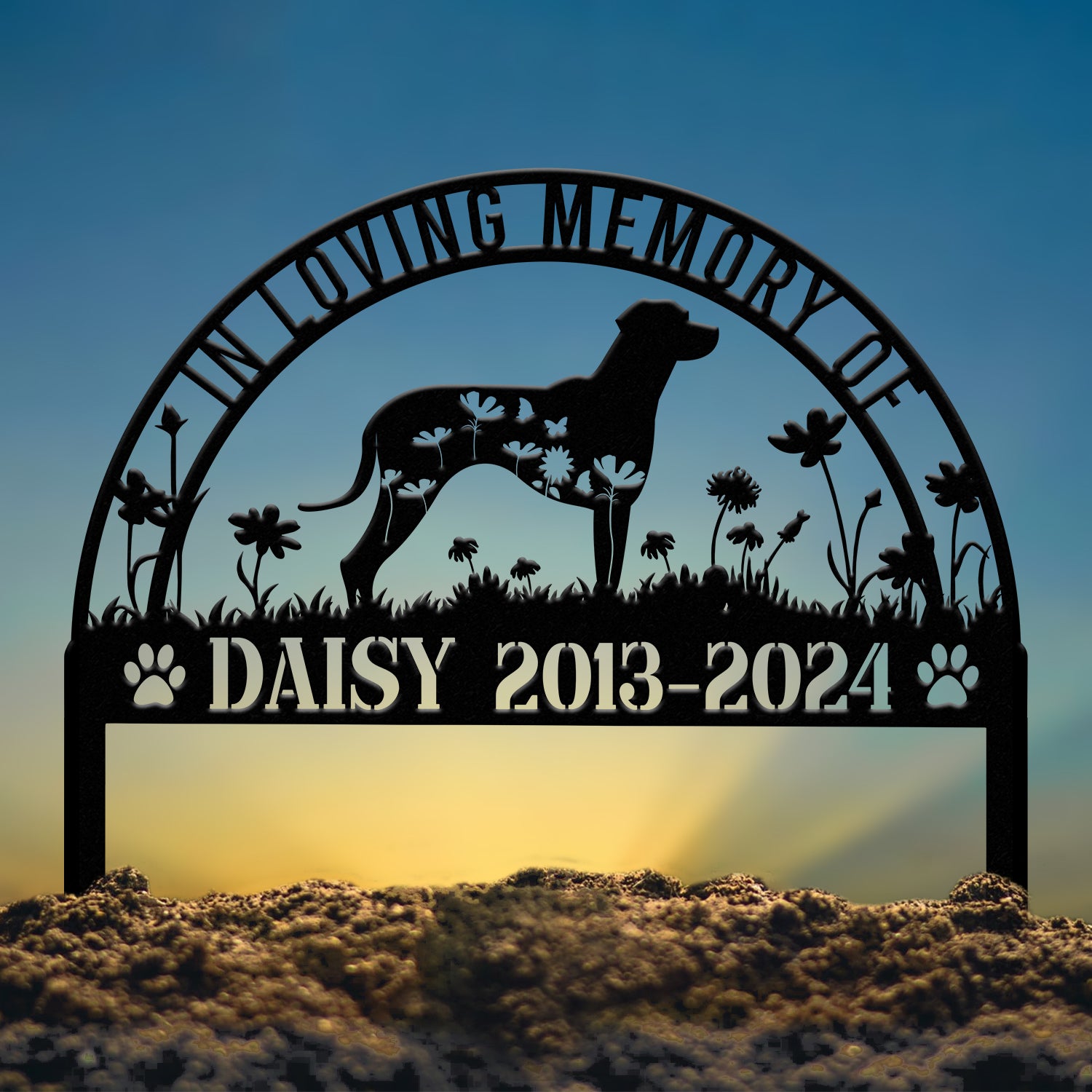 Personalized Rhodesian Ridgeback Memorial Stake - Custom Dog Grave Marker, Pet Sympathy Gift, Dog Name Sign, Memorial Plaque for Pets