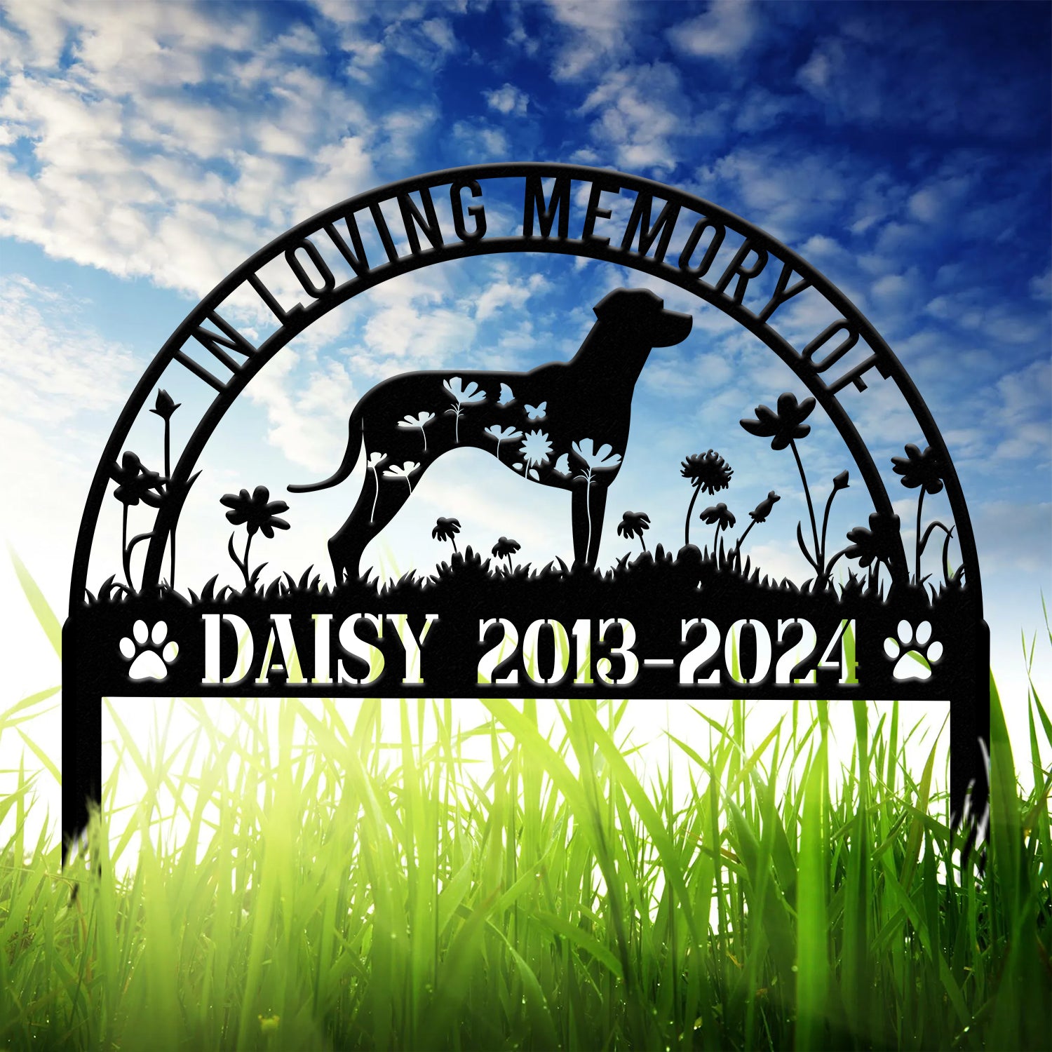 Personalized Rhodesian Ridgeback Memorial Stake - Custom Dog Grave Marker, Pet Sympathy Gift, Dog Name Sign, Memorial Plaque for Pets