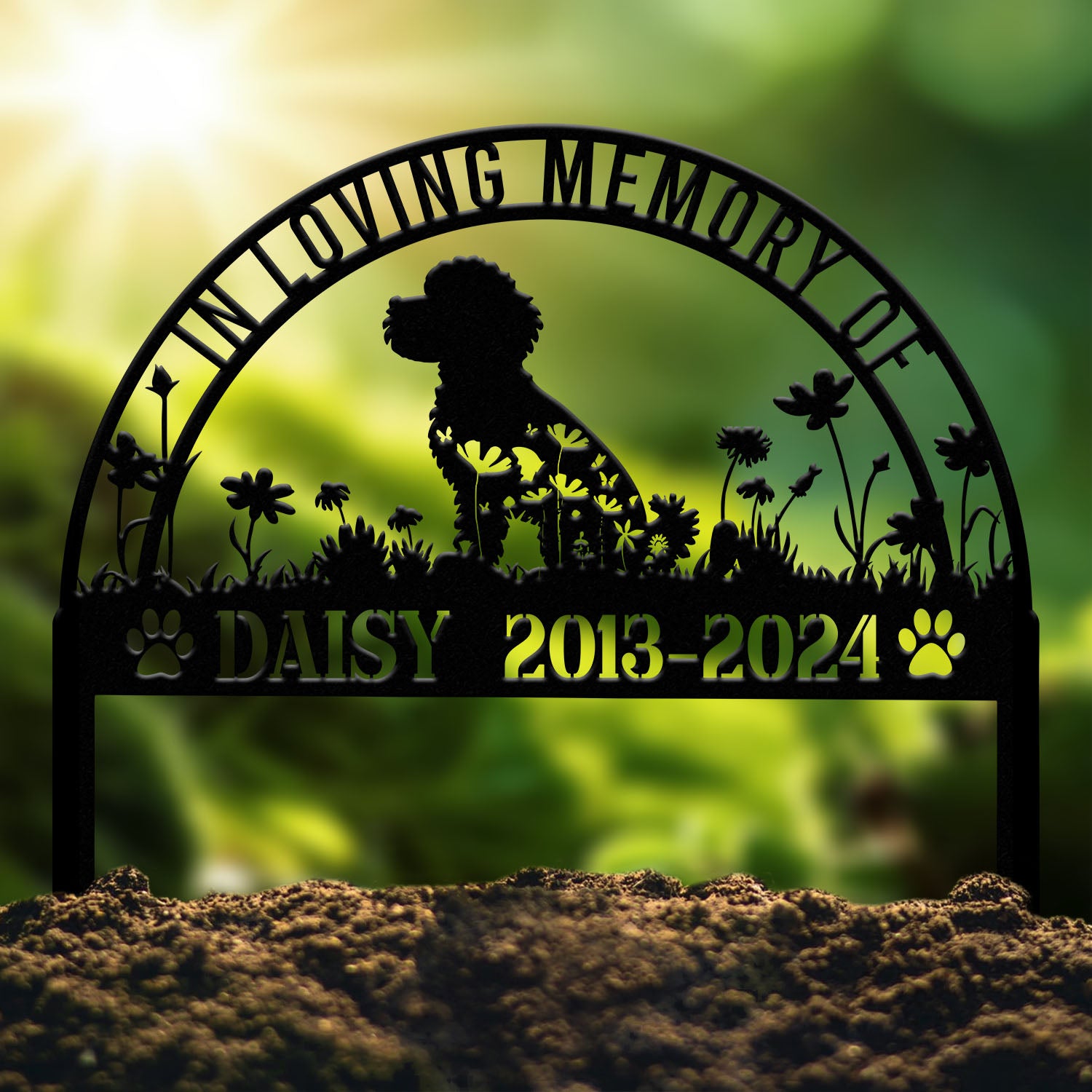Personalized Goldendoodle Memorial Garden Stake, Custom Golden Doodle Grave Marker Sign, Pet Loss Remembrance Stake, Sympathy Decor