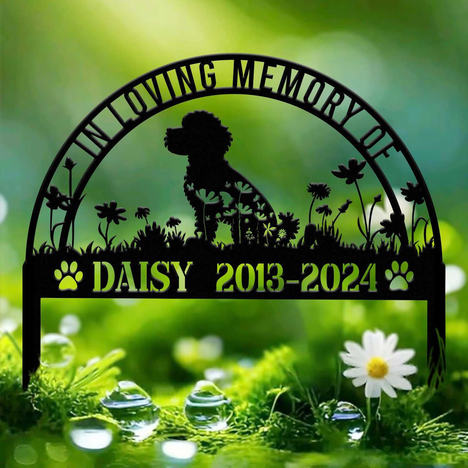 Personalized Goldendoodle Memorial Garden Stake, Custom Golden Doodle Grave Marker Sign, Pet Loss Remembrance Stake, Sympathy Decor
