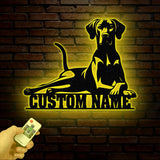 Personalized Rhodesian Ridgeback Dog Metal Wall Art, Custom Name Sign, Rhodesian Ridgeback Room Decor, Unique Home Decor Gift