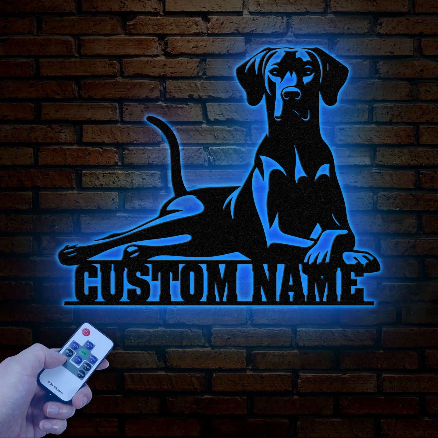 Personalized Rhodesian Ridgeback Dog Metal Wall Art, Custom Name Sign, Rhodesian Ridgeback Room Decor, Unique Home Decor Gift