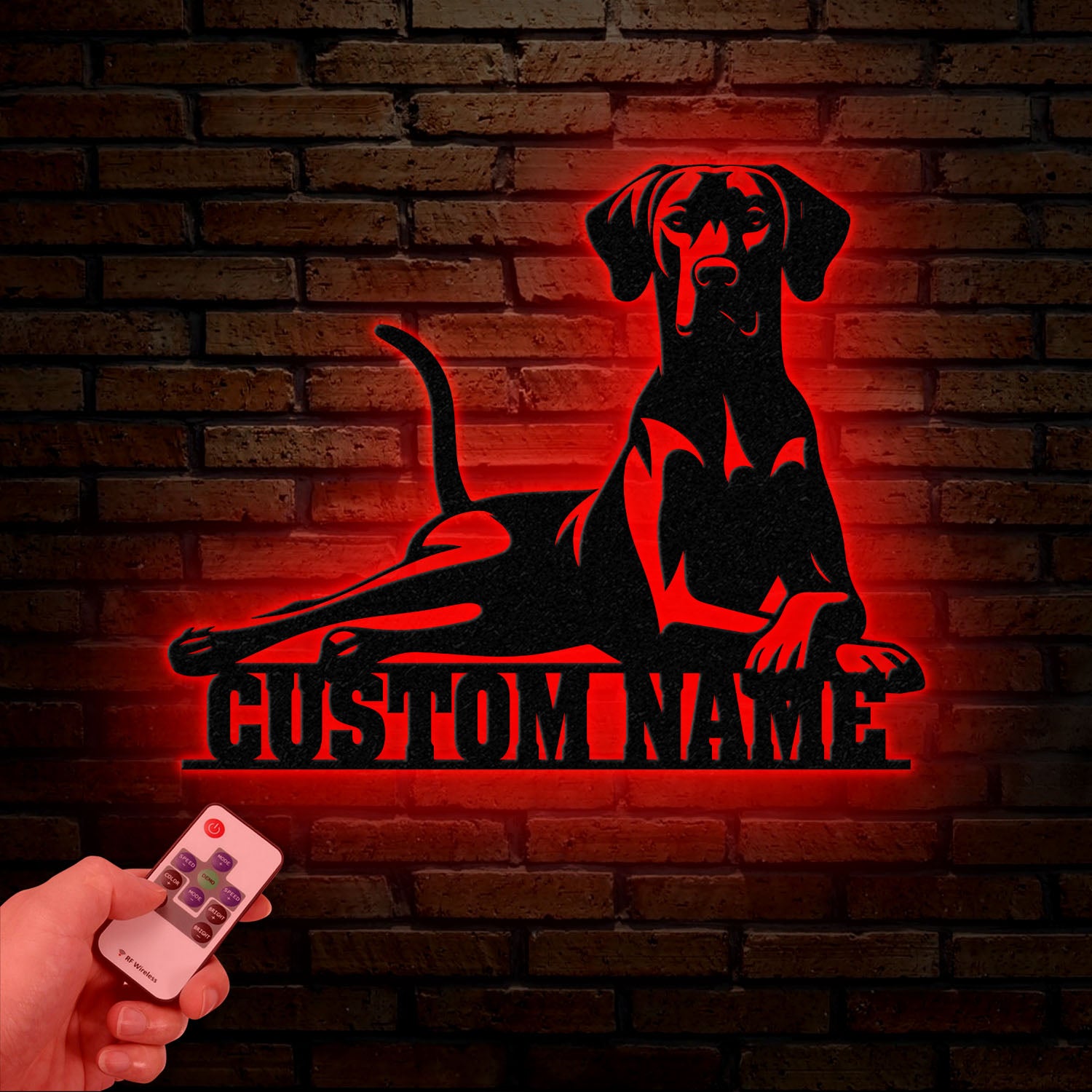 Personalized Rhodesian Ridgeback Dog Metal Wall Art, Custom Name Sign, Rhodesian Ridgeback Room Decor, Unique Home Decor Gift