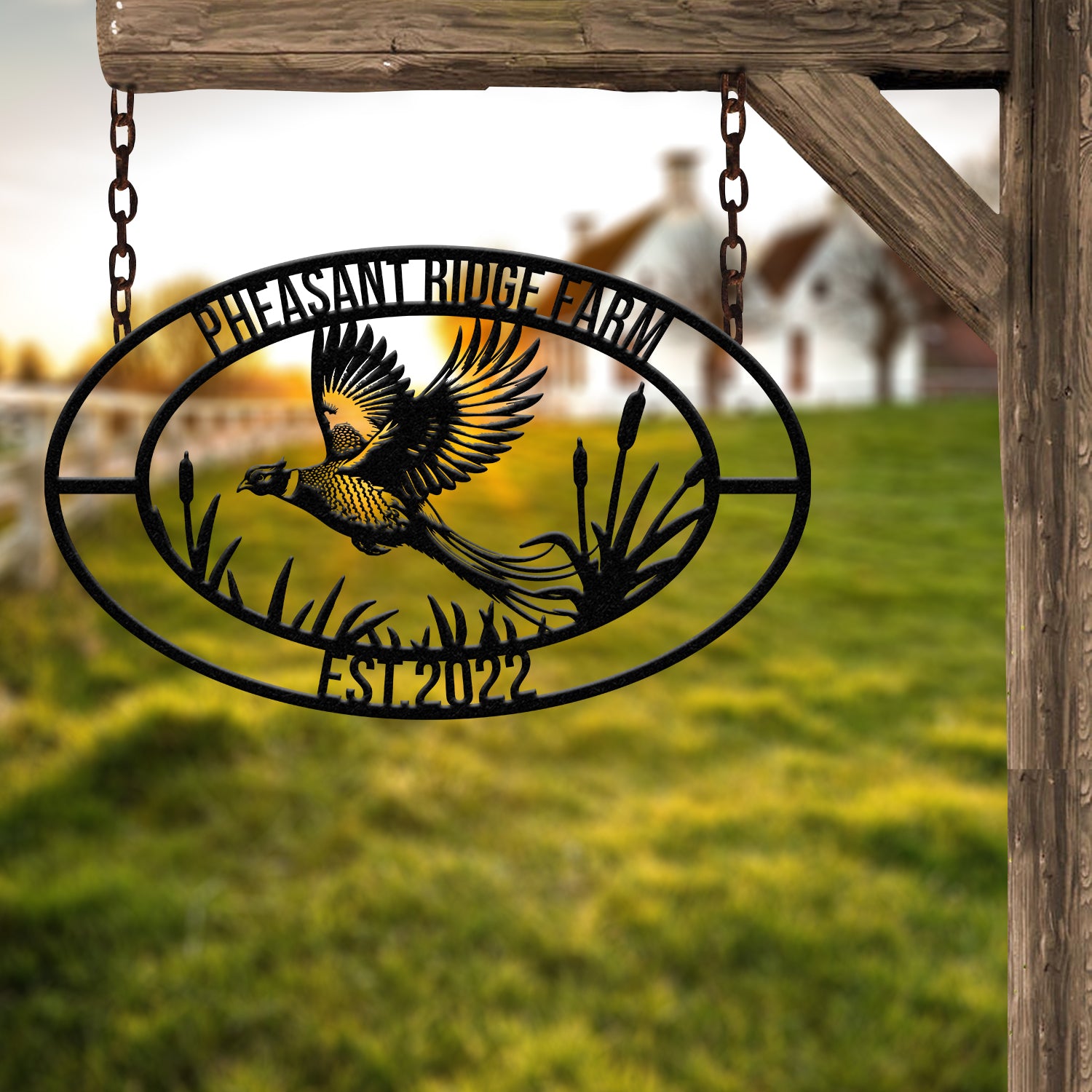 Personalized Pheasant Metal Sign, Custom Pheasant Hunting Name Sign, Wall Decor for Man Cave, Hunter Gift for Dad, Pheasant Decor