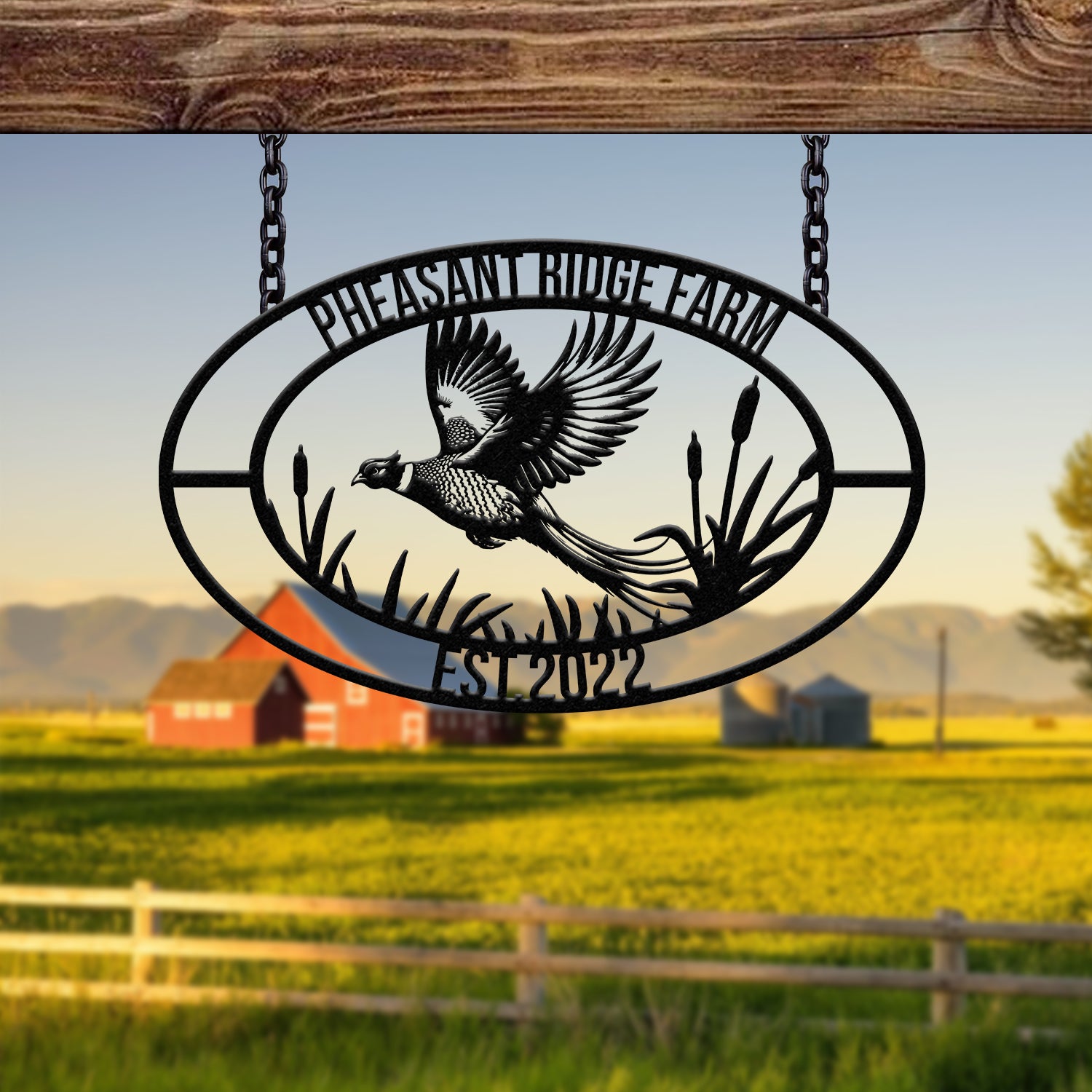 Personalized Pheasant Metal Sign, Custom Pheasant Hunting Name Sign, Wall Decor for Man Cave, Hunter Gift for Dad, Pheasant Decor