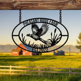 Personalized Pheasant Metal Sign, Custom Pheasant Hunting Name Sign, Wall Decor for Man Cave, Hunter Gift for Dad, Pheasant Decor