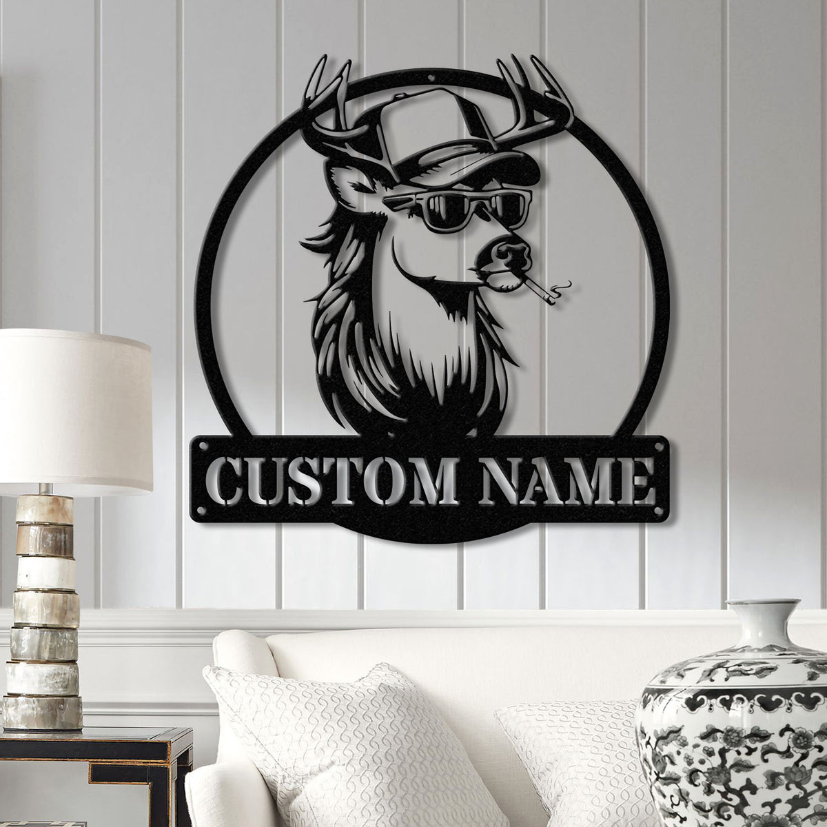 Custom White Tail Deer Buck Mullet Trucker Hat Sign with Led Light, Man Cave Decor, Hunting Lodge Decor, Unique Gift for Hunters
