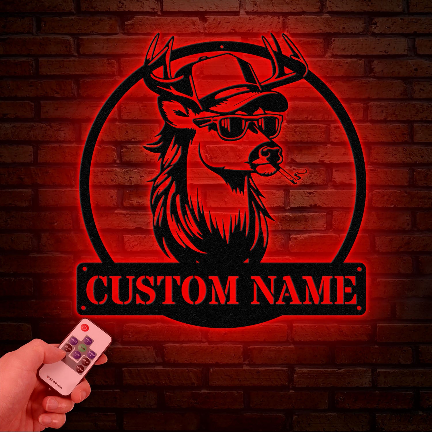 Custom White Tail Deer Buck Mullet Trucker Hat Sign with Led Light, Man Cave Decor, Hunting Lodge Decor, Unique Gift for Hunters