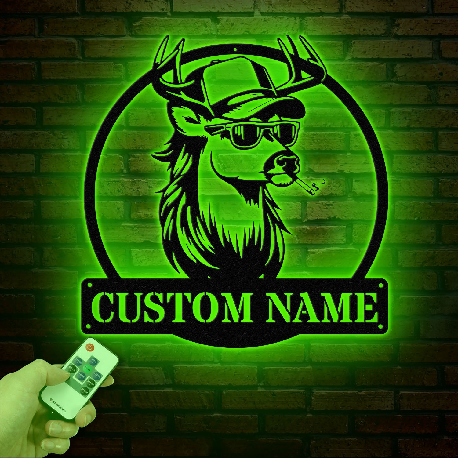 Custom White Tail Deer Buck Mullet Trucker Hat Sign with Led Light, Man Cave Decor, Hunting Lodge Decor, Unique Gift for Hunters
