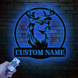 Custom White Tail Deer Buck Mullet Trucker Hat Sign with Led Light, Man Cave Decor, Hunting Lodge Decor, Unique Gift for Hunters