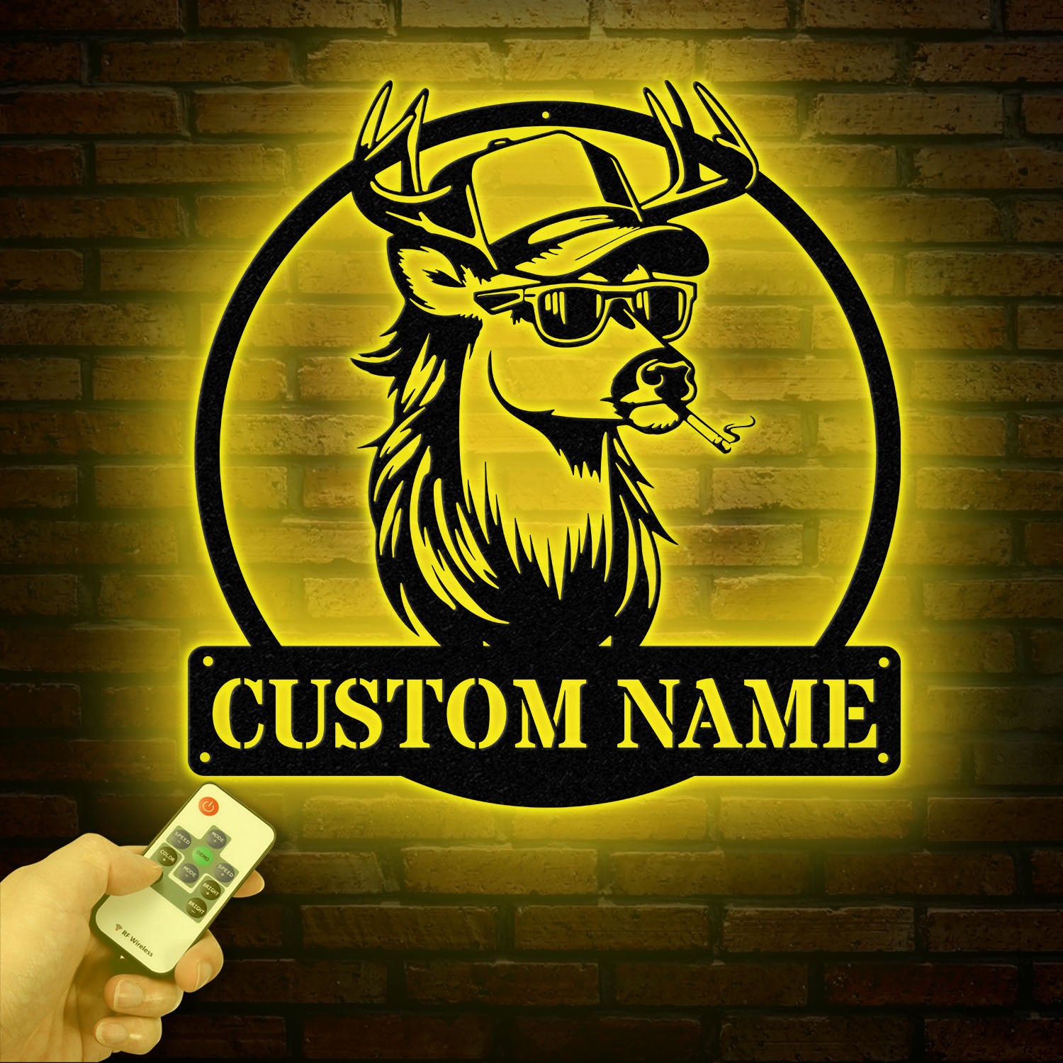 Custom White Tail Deer Buck Mullet Trucker Hat Sign with Led Light, Man Cave Decor, Hunting Lodge Decor, Unique Gift for Hunters
