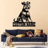 Metal Schnauzer Sign with LED Light, Custom Schnauzer Dog Decor, Personalized Dog House Sign, Schnauzer Metal Wall Art, Pet Lover Gift