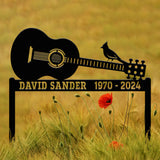 Personalized Guitar Memorial Plaque Stake, In Loving Memory Sign, Memorial Gift for Loss of Brother, Father, or Son, Sympathy Tribute Decor