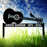 Personalized Guitar Memorial Plaque Stake, In Loving Memory Sign, Memorial Gift for Loss of Brother, Father, or Son, Sympathy Tribute Decor