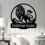 Custom Lion Metal Sign, Lion Head Metal Wall Art with Led Light, Personalized Lion Name Sign, Lion Metal Wall Decor, Nursery Wall Decor