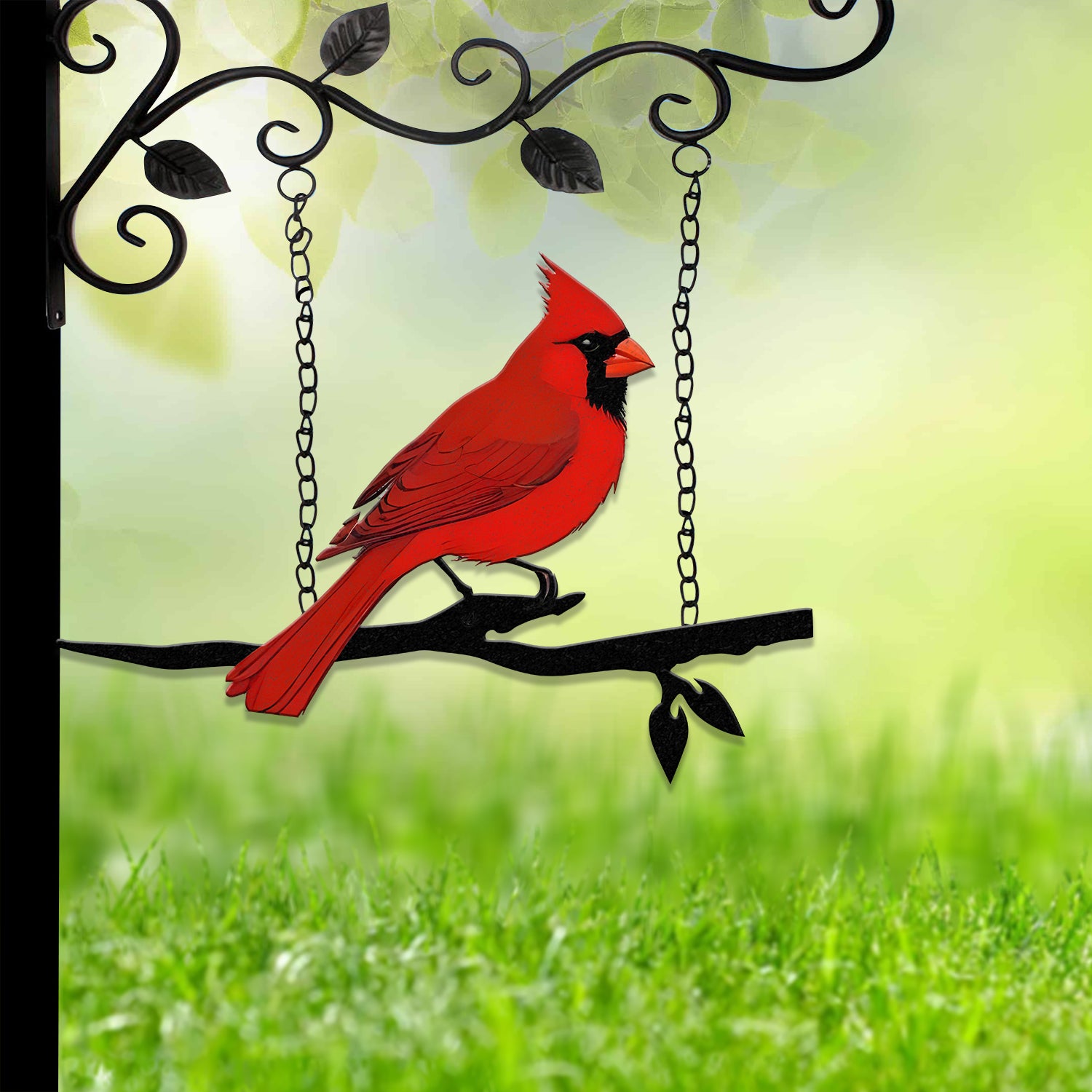 Cardinal Metal Bird Yard Garden Art, Metal Yard Art, Tree sign, Memorial Sign, Bird Lover Gifts, Patio Decor, Christmas Gifts