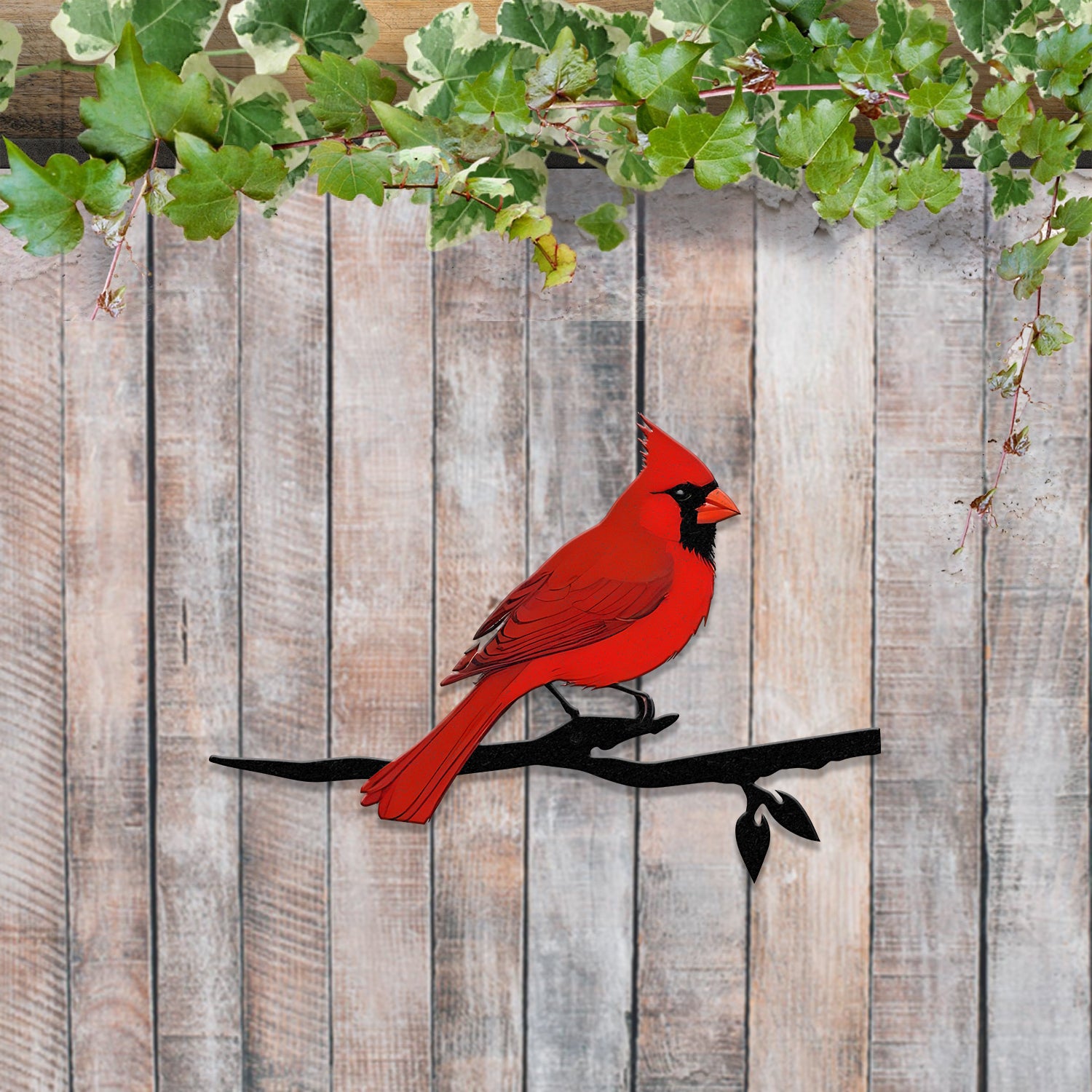 Cardinal Metal Bird Yard Garden Art, Metal Yard Art, Tree sign, Memorial Sign, Bird Lover Gifts, Patio Decor, Christmas Gifts
