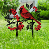 Cardinals Garden Metal Sign with Stake, Cardinal Garden Stake, Cardinal Sign, Cardinal Sign Cardinal Yard Art Christmas Gift