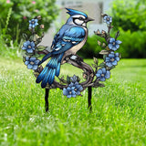 Custom Blue Jay Bird Garden Sign, Personalized Metal Garden Decor, Metal Bird Stake, Blue Jay Bird Stake, Gift For Gardener, Outdoor Decor