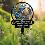 Personalized Blue Jay Memorial Plaque Stake, Memorial Gifts for Loss of Mother, Memorial Sign, In Loving Memory Gift, Gift Loss Of Father