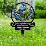 Personalized Blue Jay Memorial Plaque Stake, Memorial Gifts for Loss of Mother, Memorial Sign, In Loving Memory Gift, Gift Loss Of Father