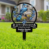 Personalized Blue Jay Memorial Plaque Stake, Memorial Gifts for Loss of Mother, Memorial Sign, In Loving Memory Gift, Gift Loss Of Father