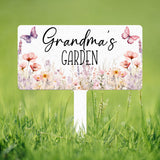 Custom Floral Butterfly Garden Sign, Personalized Name Garden Stake, Metal Garden Sign, Gardener Name Sign, Gardener Gift, Yard Decor
